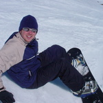 Tom - in his usual snowboarding pos
