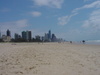 The view down the local beach towards town.