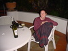 Somebody enjoying some poolside wine!