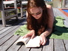 Enjoying some poolside relaxation - look at the book reading concentration!!