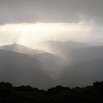 The stormy weather closing in, shortly after reaching Powell Hutt