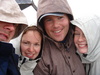 Tom, Gini, Marcus and Jess - cowering at the top as the hail falls.