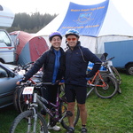 David and Sonya - our first riders gear up and head out to the starting line.
