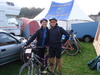 David and Sonya - our first riders gear up and head out to the starting line.