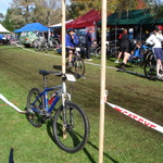 Tom's bike - patiently waiting Andy's return so it can get thrown round the course.