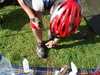 Andy - just about to head out on Lap 2 when he realises he's wearing sandles and not his riding shoes :P.