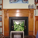 Classic fireplace with gas heater!