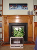 Classic fireplace with gas heater!