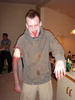 Nick had just eaten a raspberry popsicle, messy puppy