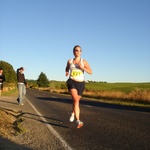 Sarah, on her first leg, with beautiful morning sun