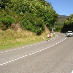 Geoff sprinting down the hill