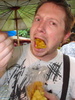 Tom, eating some wontons