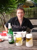 Chilling over a pint at a riverside cafe, Chiang Mai