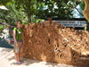 A brick going towards the building of a new Wat in Koh Samui.