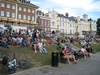 Mingling with the masses in Richmond, by the Thames.