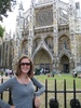 Gini with Westminister Abbey in the background.