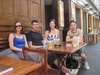 Gini, Dave, Jen and James enjoying a Hoegarden at Cafe Brava (James' old work).