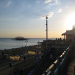 The sun setting in Brighton.