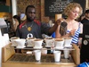 Peculating coffee at the Coffee Company at Burrough Markets.
