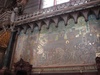 Mosaic tiles made up the wall panels
