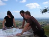 The map on the top of the hill. 