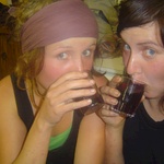 Kristin and Romy enjoying their wine.