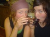 Kristin and Romy enjoying their wine.