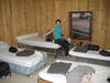 Our room! Because we were a couple, we got the roll together both ways double bed in the corner!