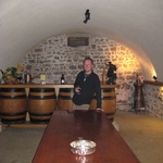 The tasting room in the cave.