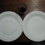 My attempt at a smiley face (on the right).