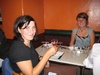 Romy and Kristin at the group night out.