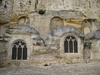 Monolithic church from the outside, which goes deep underground