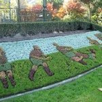 Decorated gardens in a Rugby theme