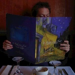 Tom with the largest menu you have ever seen!