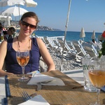 Wine at a beachside restaurant - bliss!