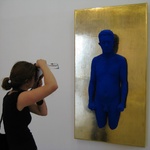 He also painted this poor naked amutee blue and stuck him on a sheet of gold.