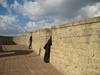 Enjoying the view from the castle ramparts