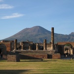 With what caused the Pompeii destruction many centuries ago.
