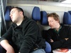 Sleepy train ride to Rome after all night on the ferry to Naples