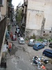 The view down the street from our window - rubbish was common