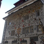 Lucerne: A Swiss decorated building in the old town.