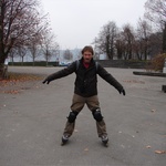 Lucerne: Tom learns to rollerblade (and nearly breaks an arm)