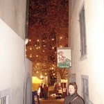 Zurich: Outside our back packers alleyway - with markets below