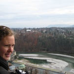 Bern: Admiring the view from the top of the 100m high tower.