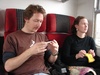 Tom gets to play with his iphone