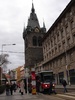 Tram and black tower!