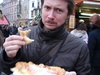 Enjoying doughy goodness