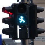 Funky pedestrian lights in East Berlin