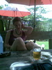 Relaxing with a beer next to the mae ping river in chaing mai. The heat tires you quickly!