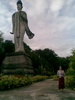 Biked to crazy bizaro giant sculpture garden. Some as high as 50 meters! 35 degrees and feeling it.